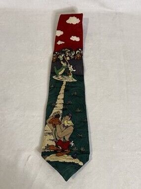 Vintage Hanna Barbera Yogi Bear Baseball Novelty Tie 90s Cartoon USA
